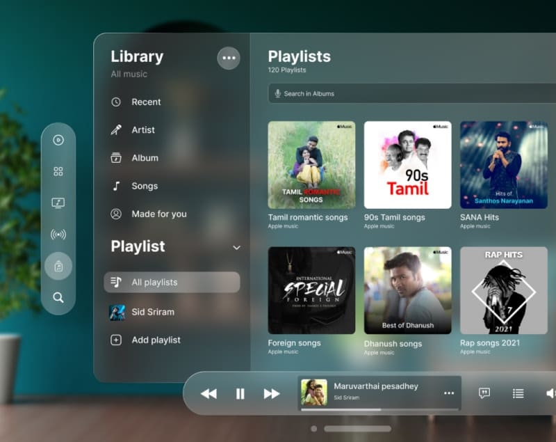 Spatial Design Music Player App